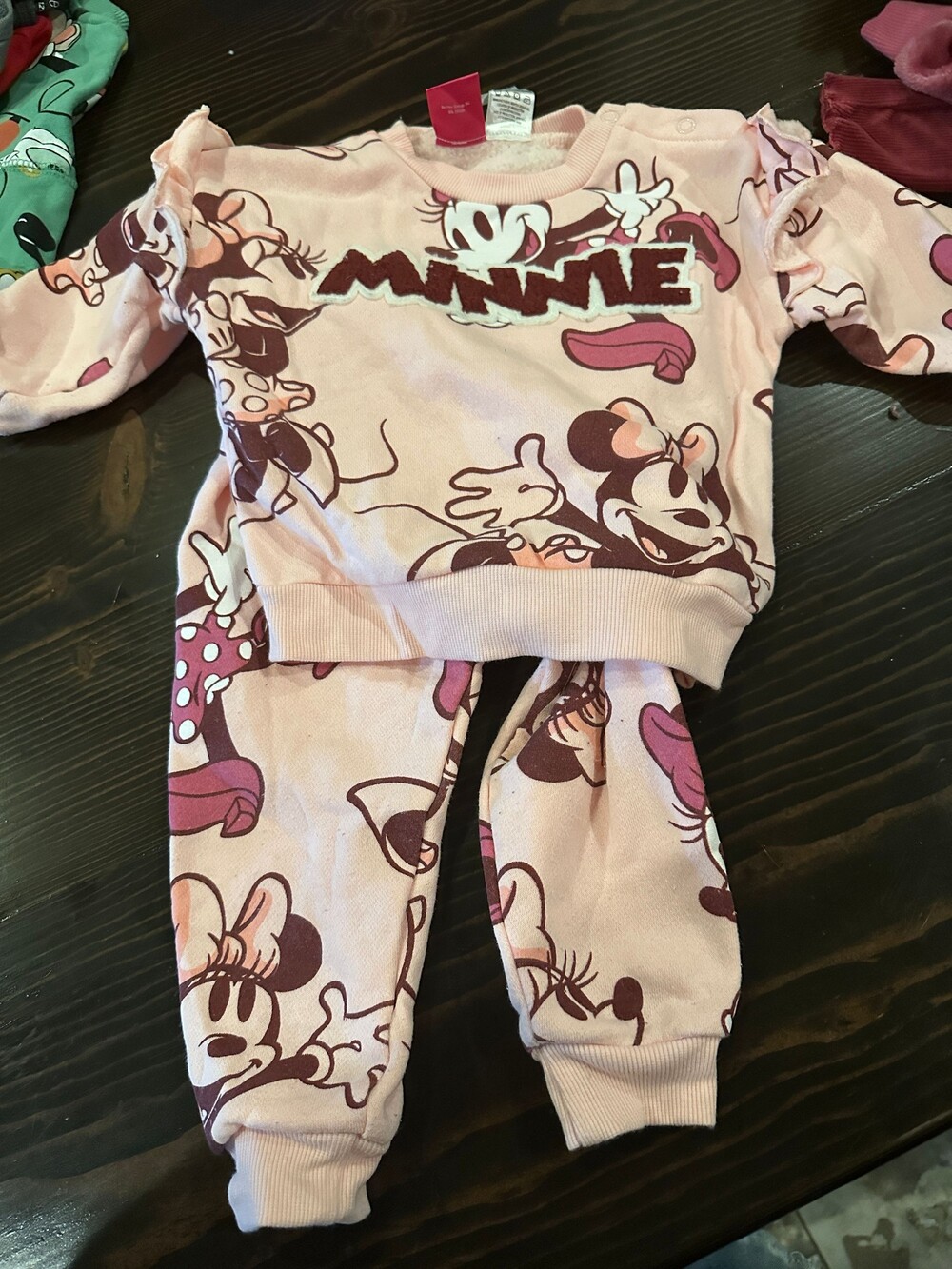 Disney Junior Minnie Baby Outfit 12M Pink Cotton Polyester Blend